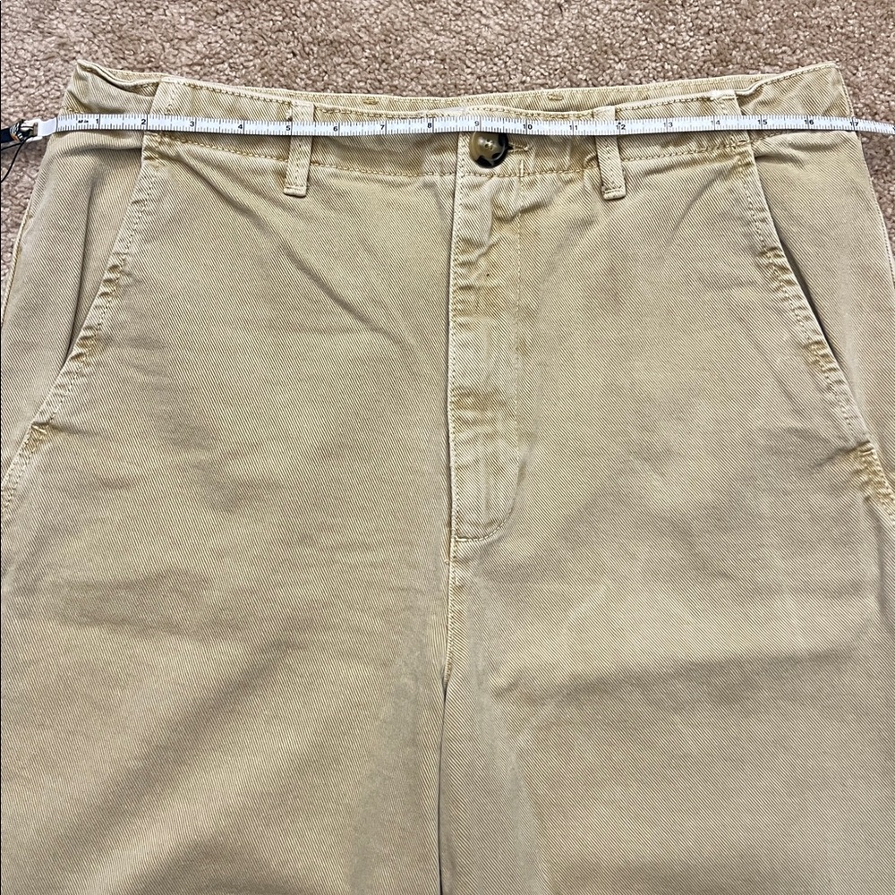 Zara Light Tan Wide Leg Denim Trousers Size 10 - Picture 6 of 14